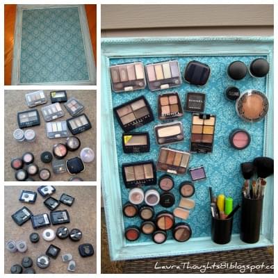 rangement maquillage tableau aimanté